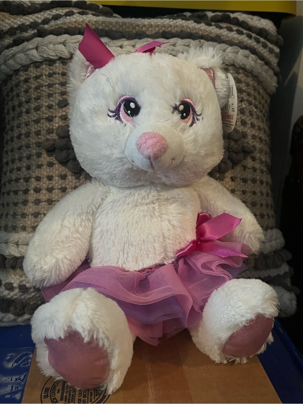 Plush White & Pink Ballerina Bear Stuffed Toy by